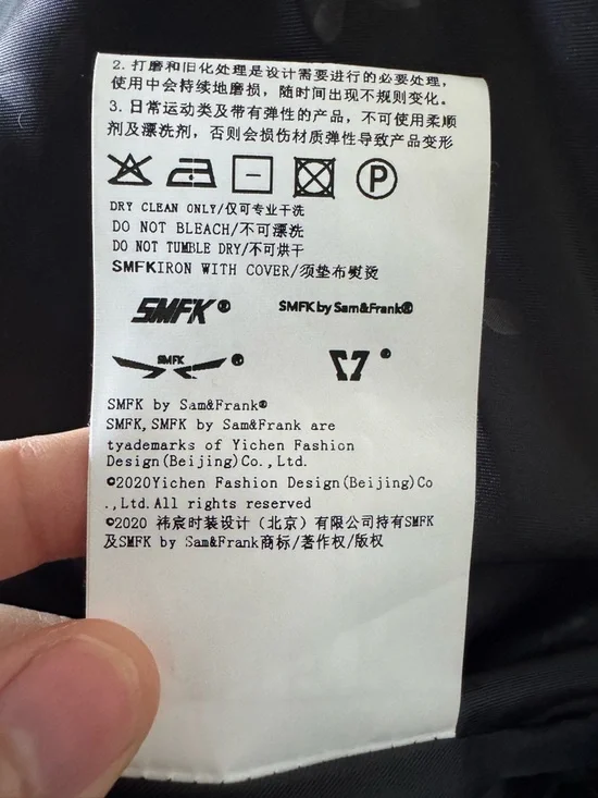 SMFK Plan C Checkered Faux Fur Bomber Jacket Black White Size 1 - Picture 12 of 13